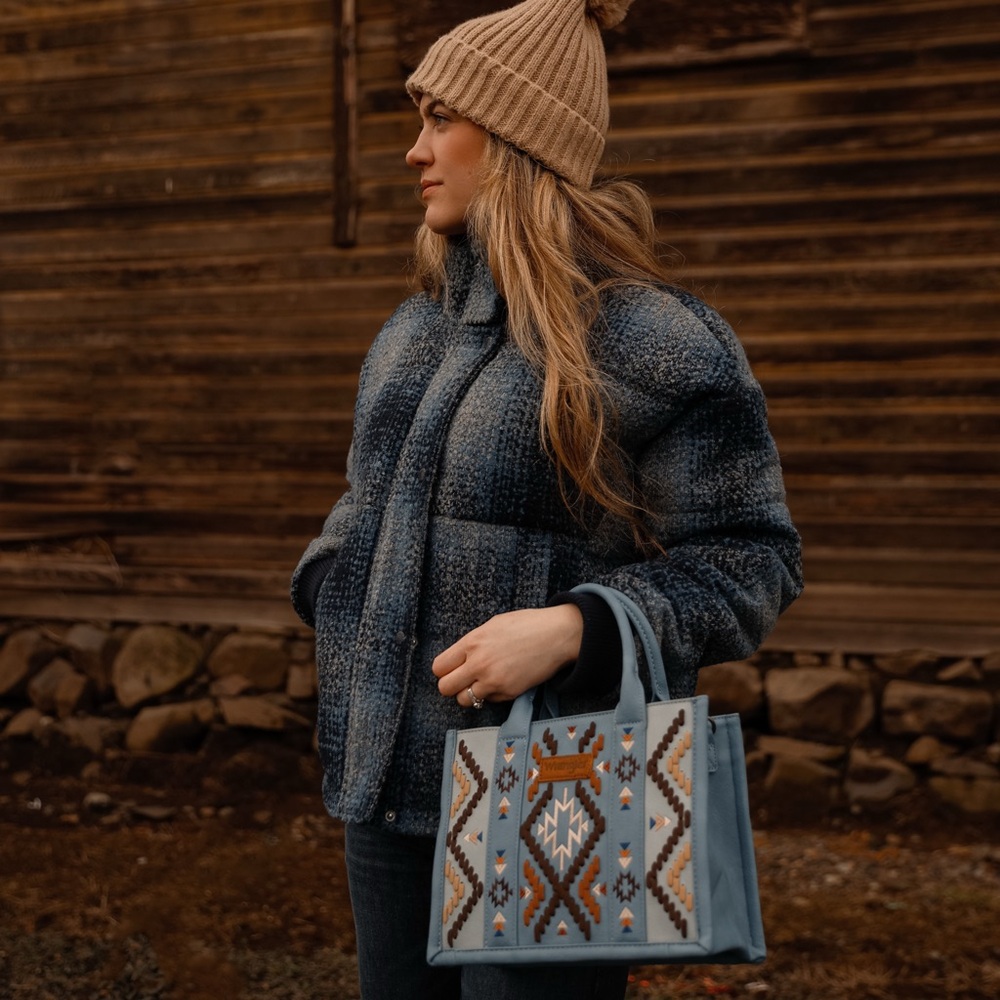 Blue Patterned Tote Bag